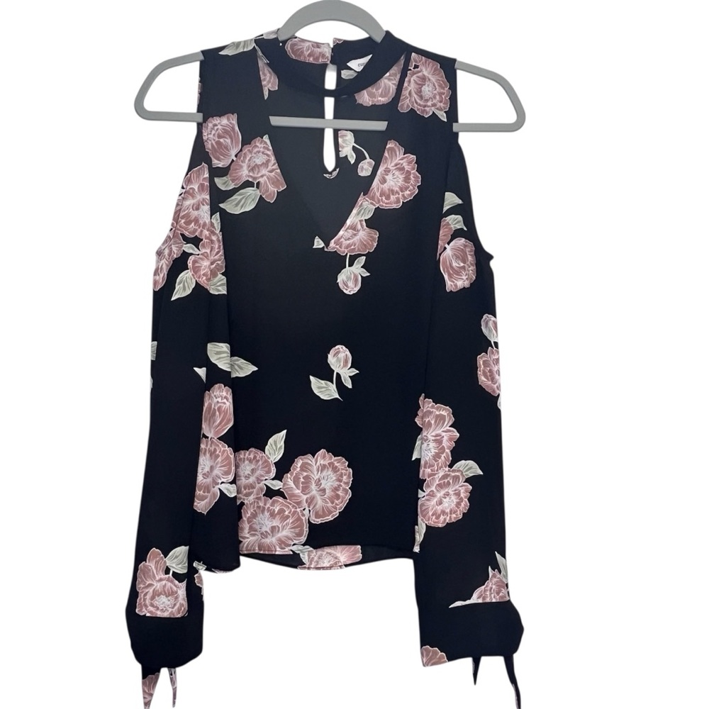 Cupcakes & Cashmere Jon Cold Shoulder Floral Print Tie Sleeve Blouse Girly Date - Picture 4 of 9